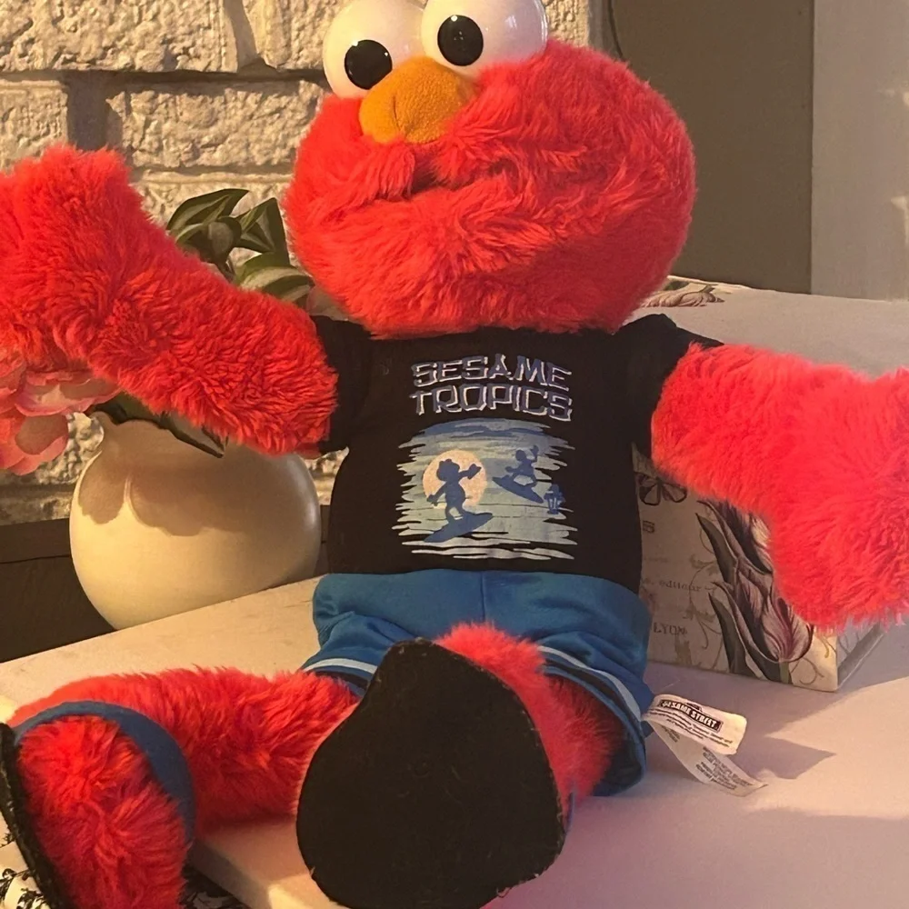 SESAME STREET TROPICS ELMO Plush Doll Large 24